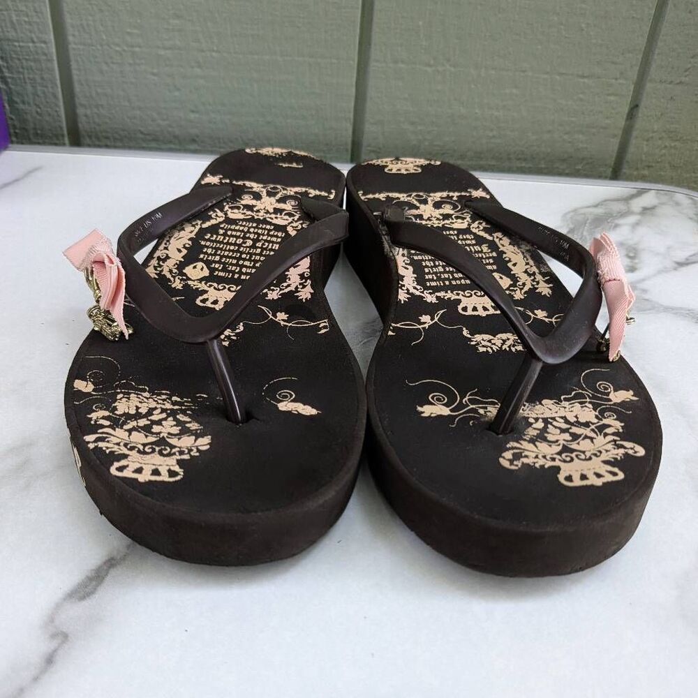 Juicy Couture Y2K "Smells Like Couture" Fairytale Platform Sandals. Size 10 - Picture 4 of 8